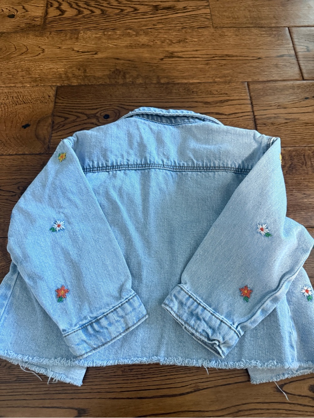 Zara Denim Floral Jacket Size 12/18 Month - Picture 3 of 3